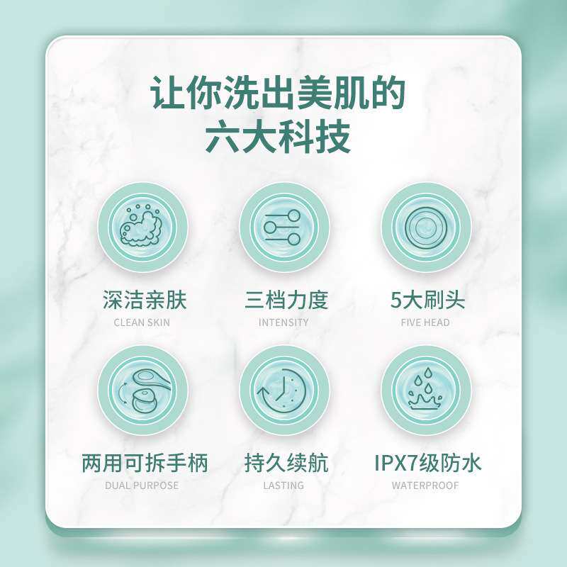 跨境全自动旋转搓背刷可拆卸按摩刷电动长柄沐浴刷充电防水洗澡刷