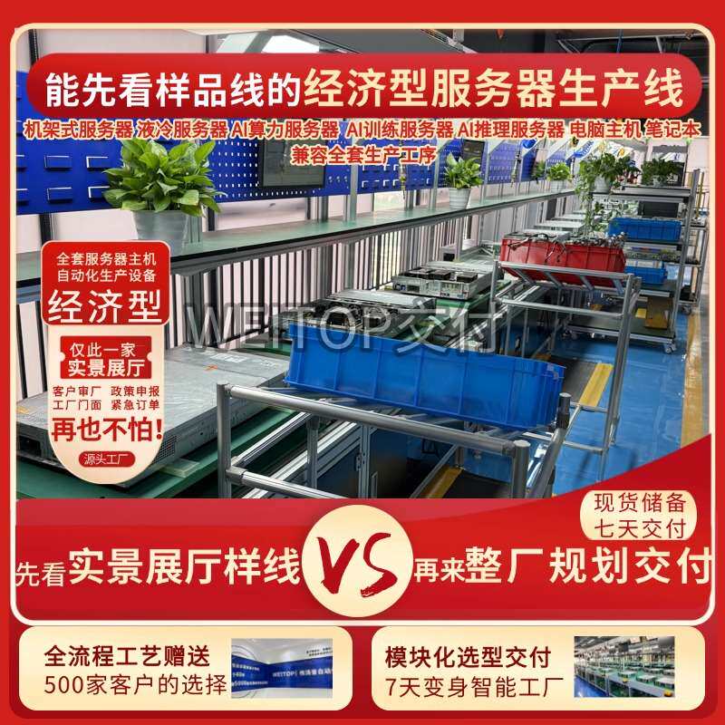 AI训练服务器全自动组装生产线 算力中心电脑整厂规划装配老化线