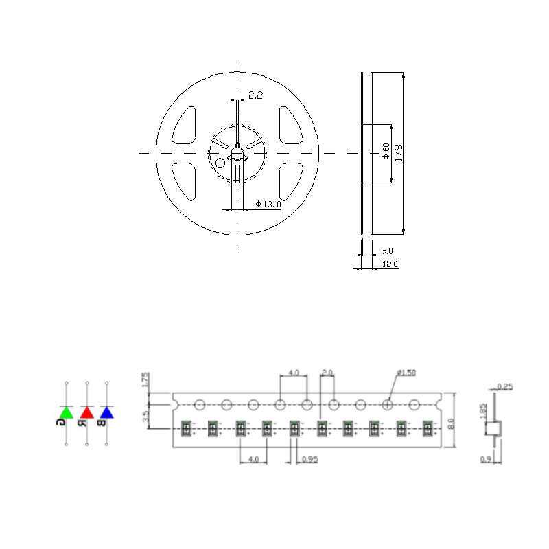 粉紫工厂直销5050led灯珠贴片式5050 RGB 全彩1.5W LED贴片二级管
