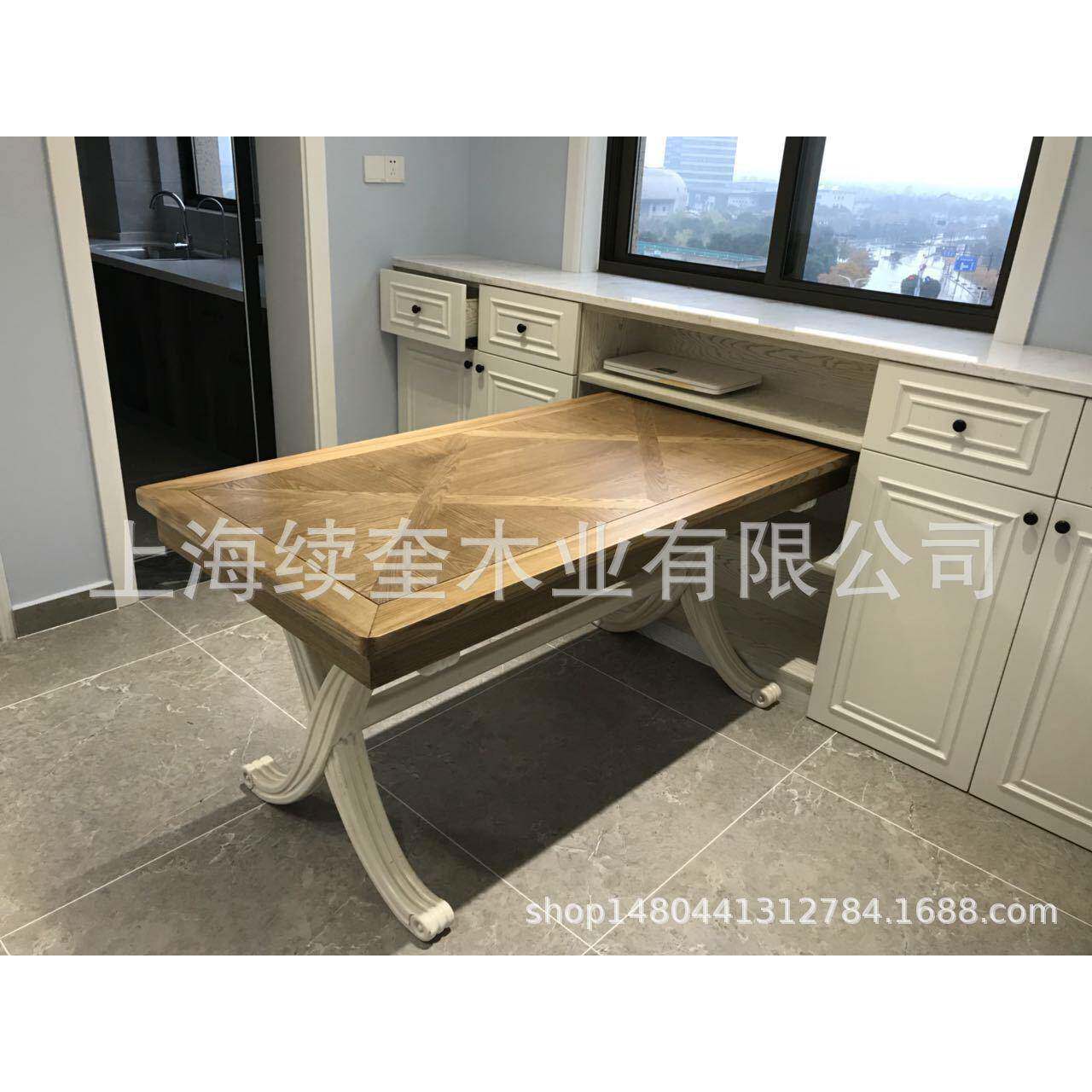 RH美式实木做旧长餐桌设计师出口别墅跨境电商亚马逊供应商家具
