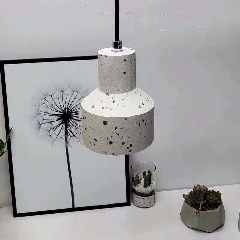 水磨石吧台小吊灯北欧简约餐厅灯装饰创意水泥灯卧室床头橱窗灯饰