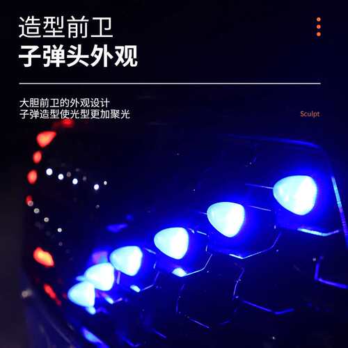 汽车中网灯爆闪灯小黄灯红蓝改装饰灯SUV越野车前脸通用led日行灯