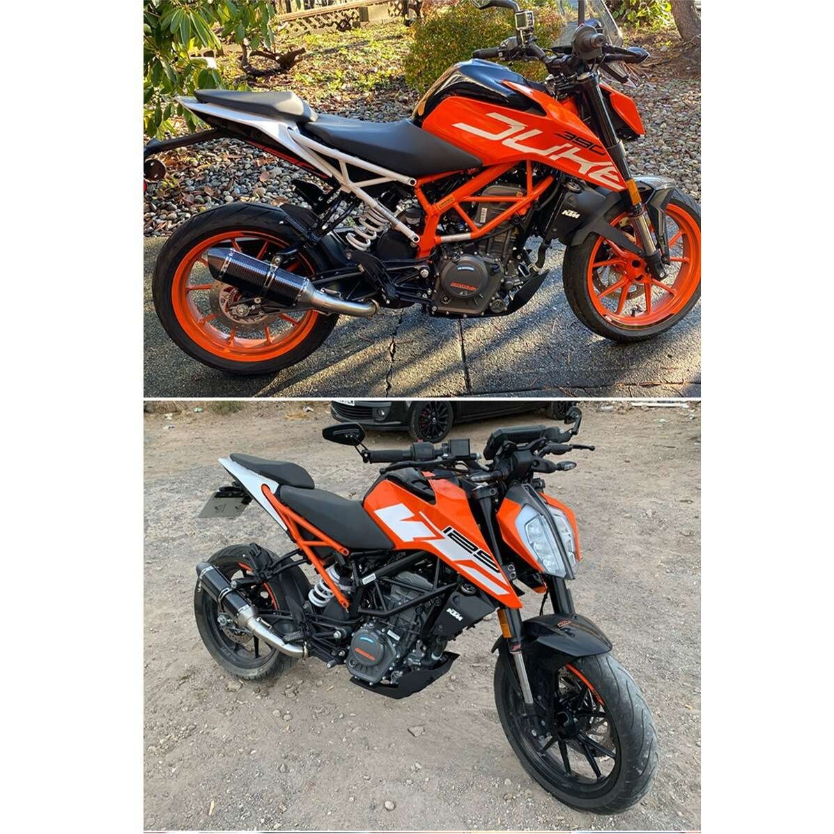 适用 DUKE RC390 125 250钛合金改装回压鼓中段排气管 17-21款
