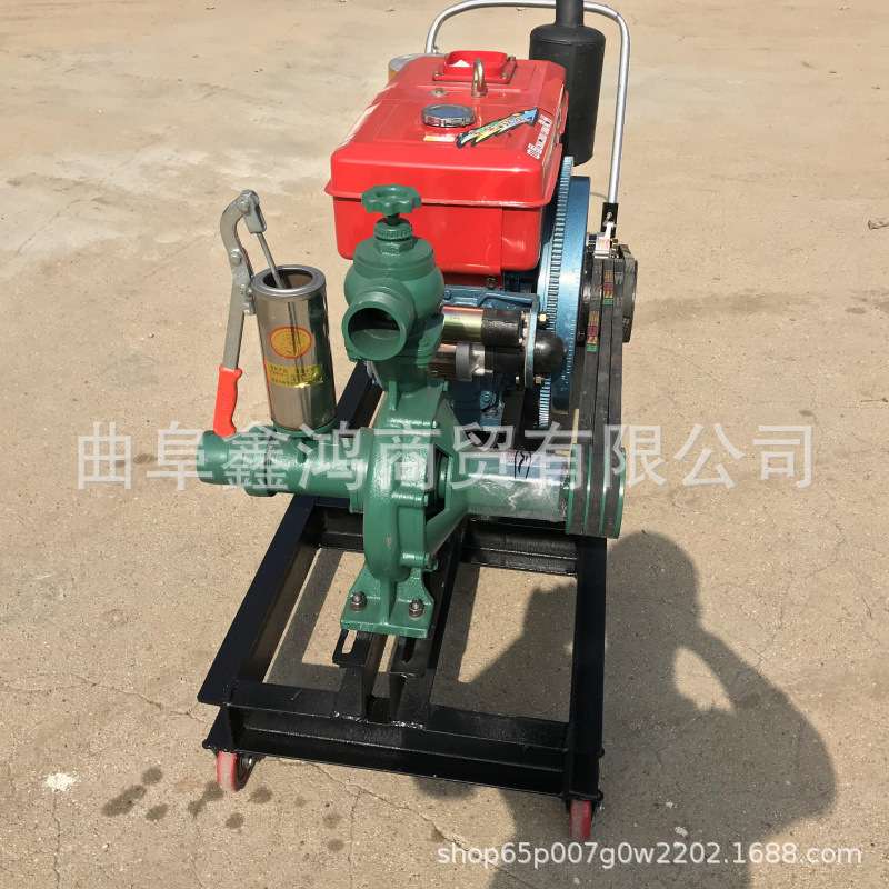 柴油25马力8寸离心泵 柴油水冷电启动抽水泵 电机带4寸泥浆污水泵