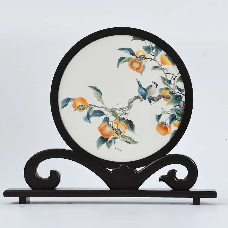 苏绣摆件手工艺成品小屏风中国特色苏绣屏风新中式创意工艺品