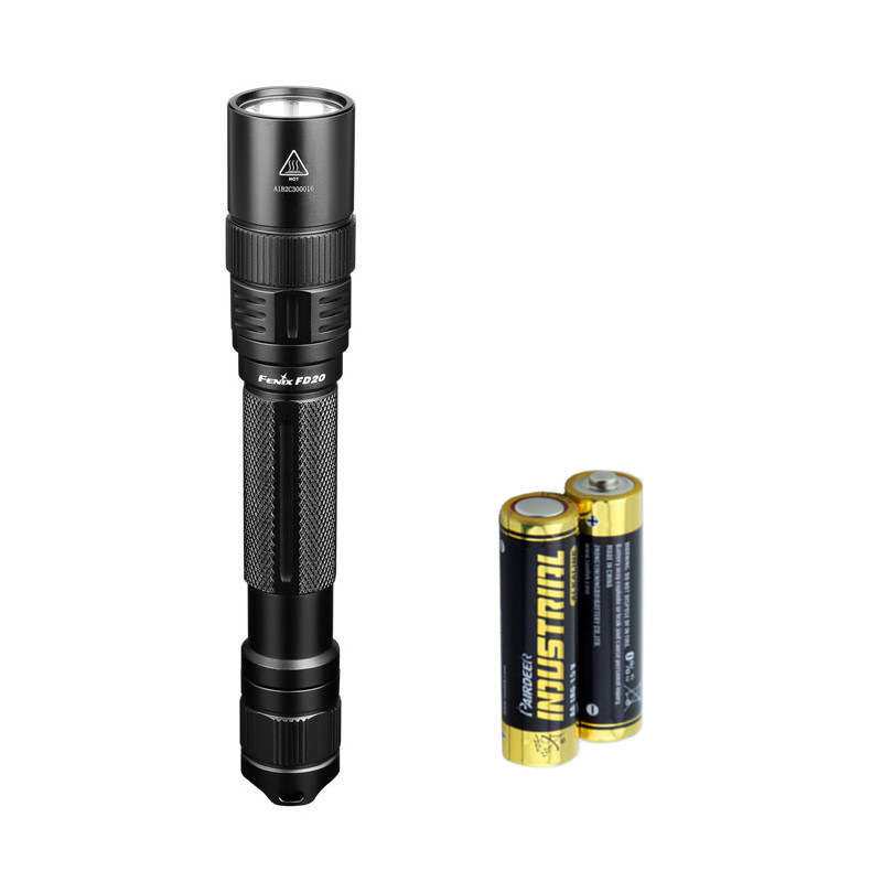Fenix菲尼克斯FD20变焦手电筒360度旋转调焦便携型AA电池2节
