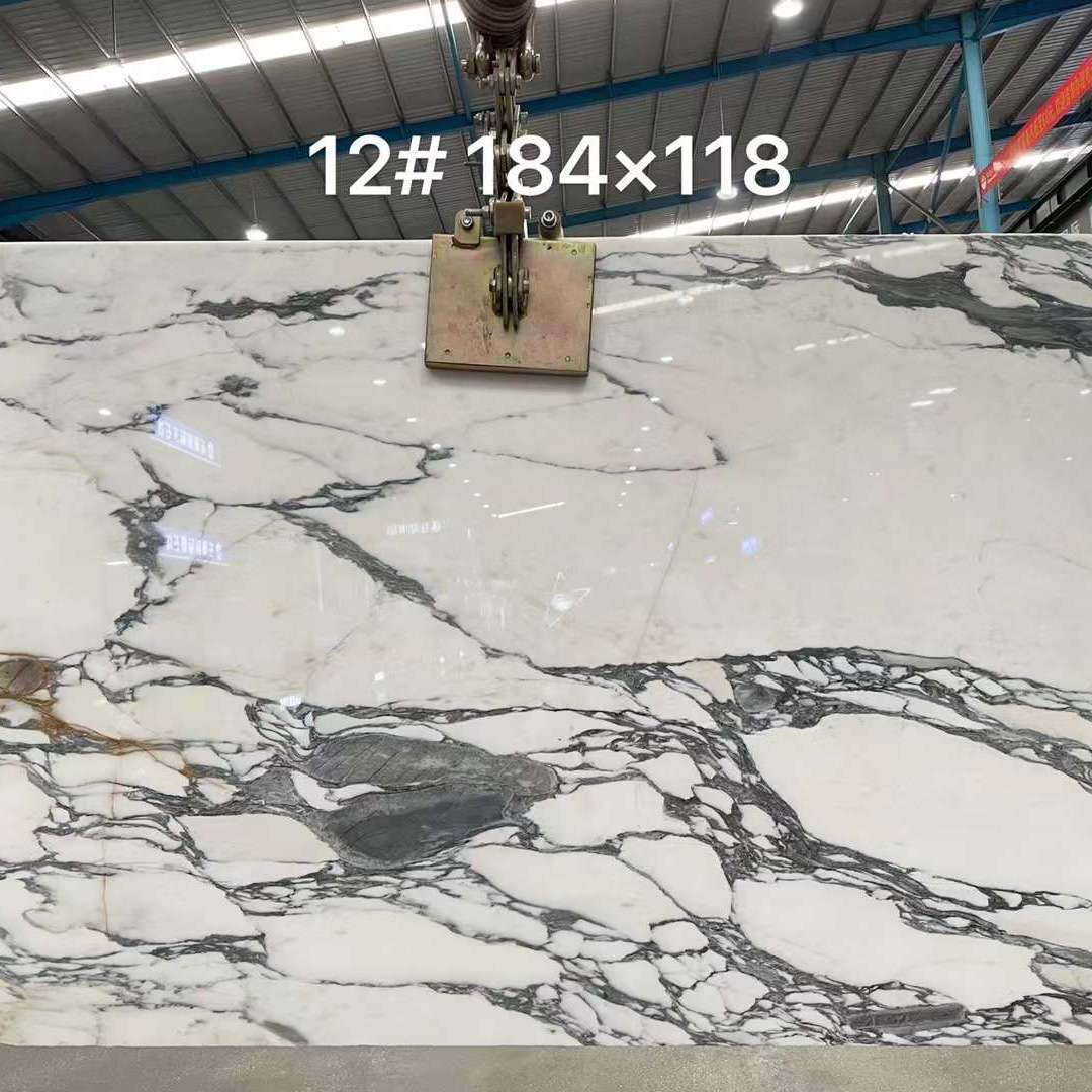 大花白大理石圆桌餐桌茶几面板岛台橱柜面窗台石材台面大理石纹