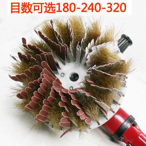 速豹P4气动异形砂光机柜门打磨机抛光机木工盘 镀铜丝砂布刷盘