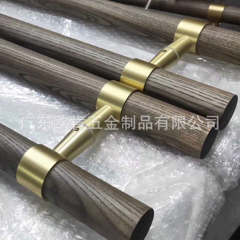 厂家直销大拉手 工程项目直供拉 实木铜制工艺拉手水曲柳实木拉手