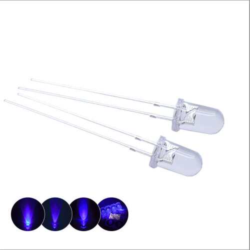 f5白发紫3/5/8mm紫灯 UV365nm/395nm紫光紫外线灭蚊验钞LED灯珠
