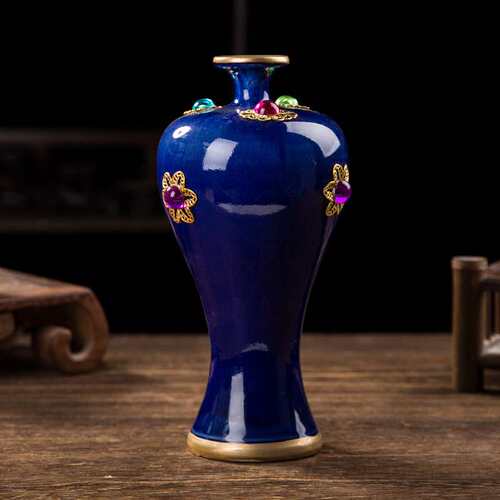 中式陶瓷花瓶家居饰品仿古钧瓷摆件客厅酒柜电视柜装饰博古架摆件