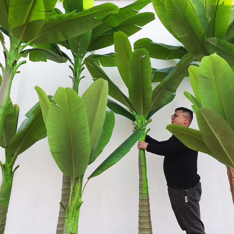 大型仿真芭蕉树绿植落地树盆栽假椰子树酒店装饰热带植物香蕉假树