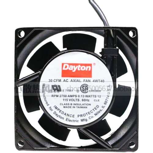 Dayton 30 cfm 4wt40 rpm 2750 0.13A 115V 机柜静音散热风扇