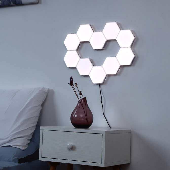 LED智能量子灯 卧室积木多彩灯块奇光板 触摸LED量子灯塑胶模具