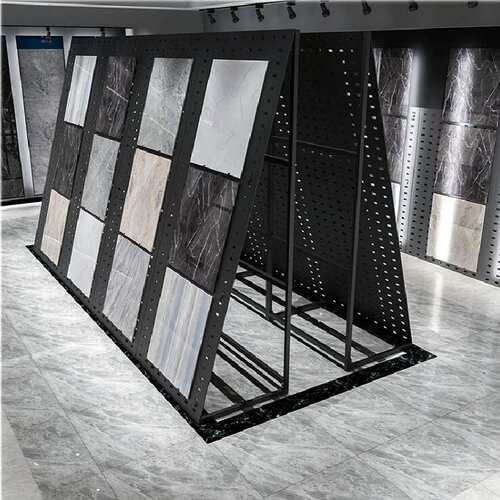 厂家直销冲孔板展架 金属冲孔板地板展架 斜撑式平板式陶瓷展架