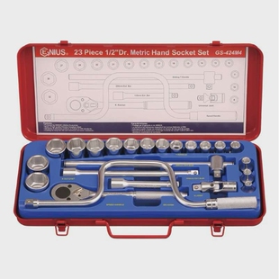 Genius天赋进工具口1/2系列24件套公制套筒扳手组GS-424M4