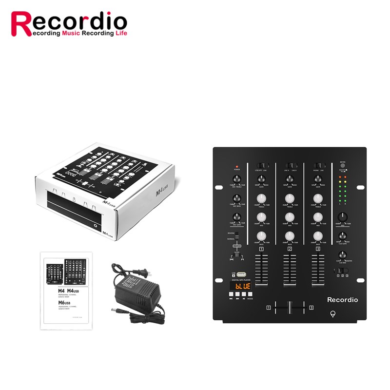 DJ调音台电e商专业四声道KTV舞台DJ调音台4通道DJ混音器调音台