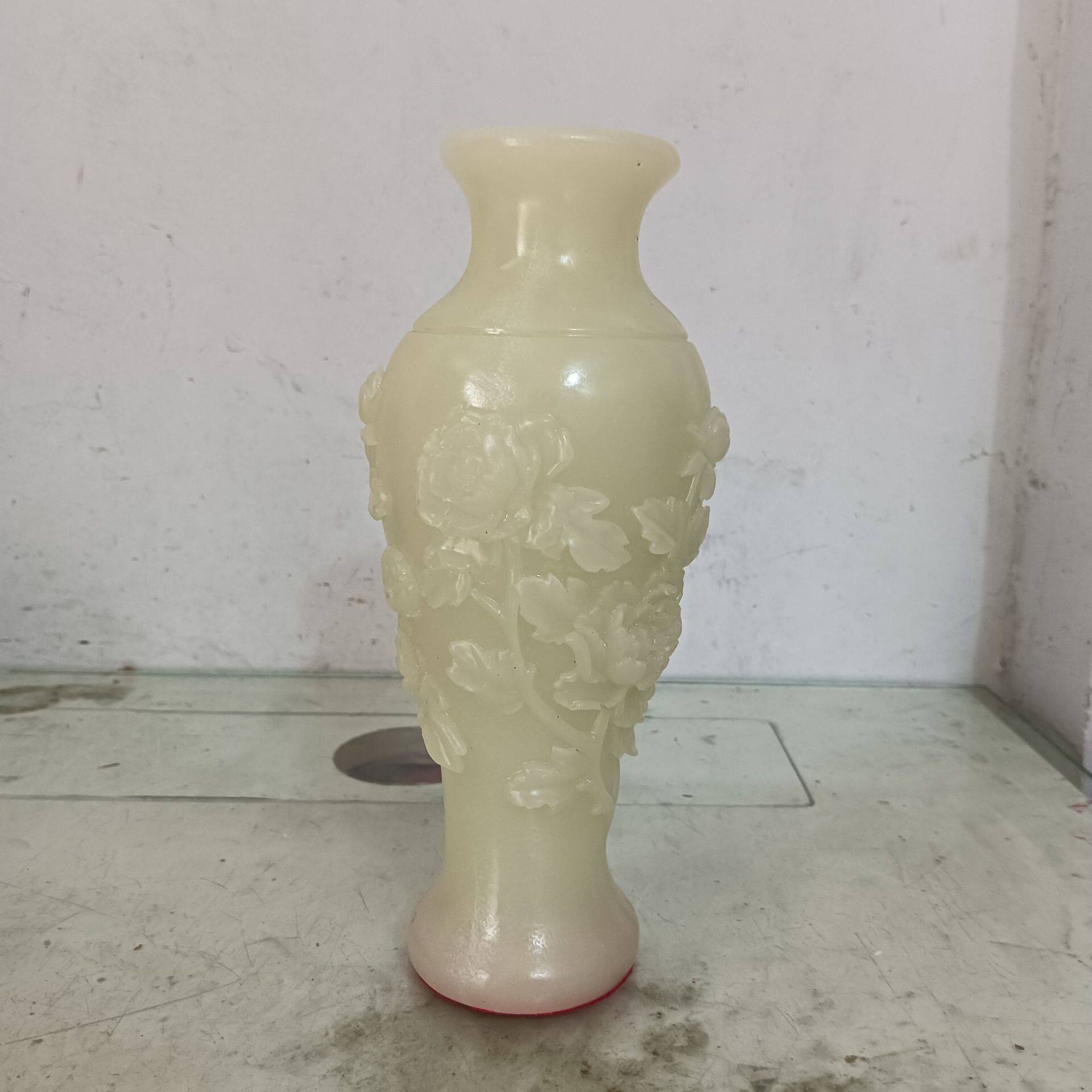 厂家批发仿古牡丹花夜光花瓶摆件树脂花瓶观赏家居办公摆件工艺品