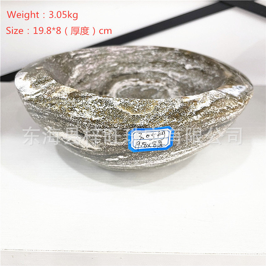 天然海洋碧玉聚宝盆摆件海洋石烟灰缸水晶碗摆件原石打磨厂家批发