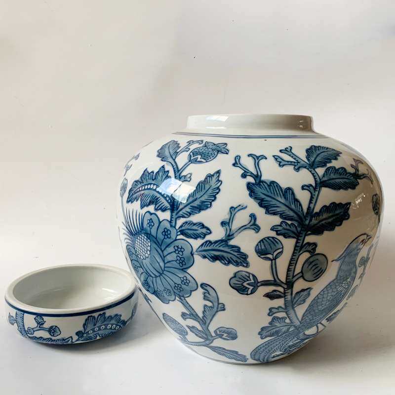 青花瓷中式陶瓷储物罐花瓶插花家居客厅样板房间装饰品花器摆件