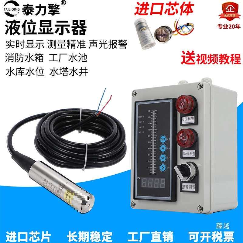 水位显示控制器投入式液位变送器4-20mA水箱塔水池液位计LiQ-136