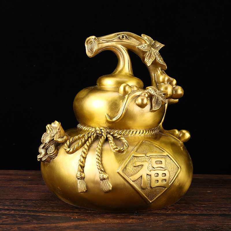 日进斗金葫芦金属工艺品摆件福字葫芦 铜葫芦 福到葫芦