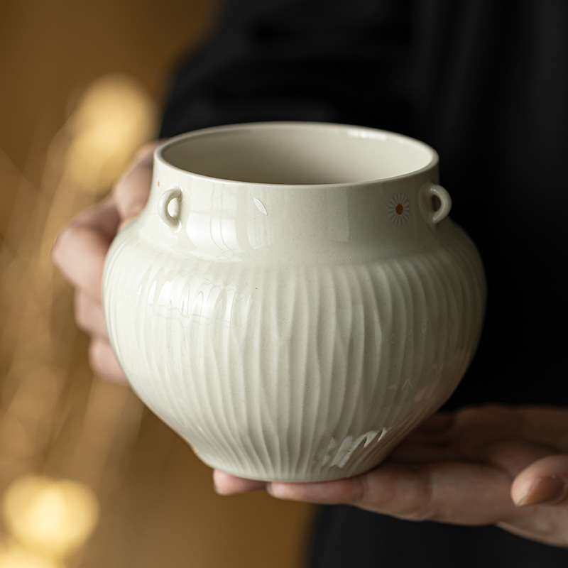 桌面茶洗大号家用陶瓷笔洗茶碗茶渣缸茶具配件洗杯碗茶渣桶茶道