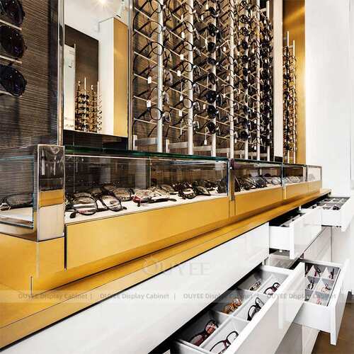 Modern Acrylic & MDF Eyewear Display Cabinet with LED Light