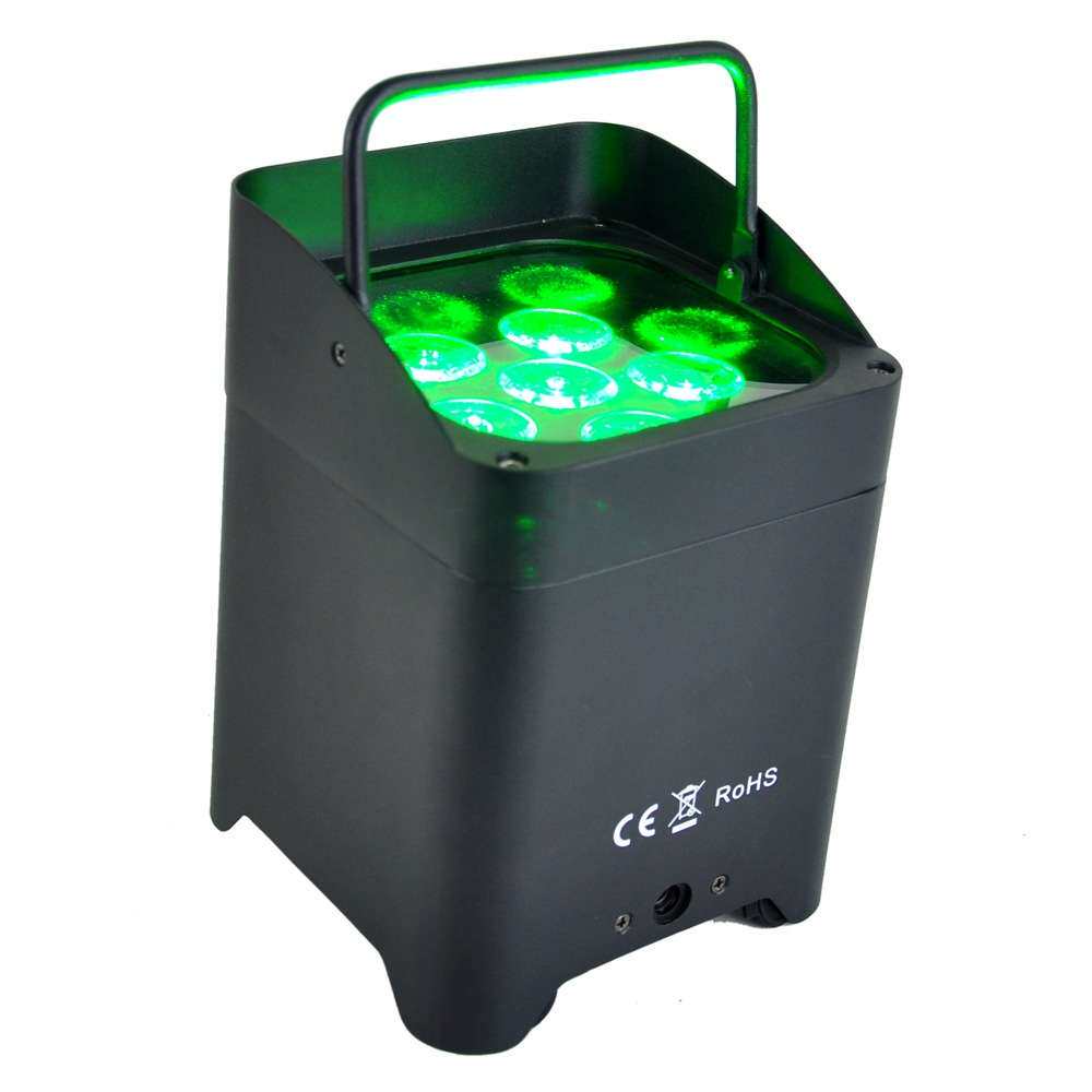 黑色铸铝防水外壳6x18W RGBWA UV 6色电池无线舞台帕灯DMX512遥控