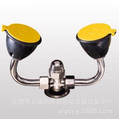 壁挂式洗眼器 304不锈钢加厚双喷头洗眼器 工业用壁挂洗眼器