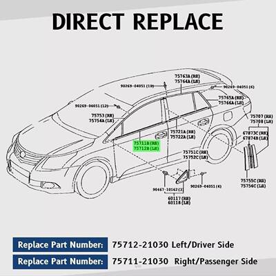 车门窗玻璃外挡水压条密封胶条75712-21030赛恩TC Scion 2005TC