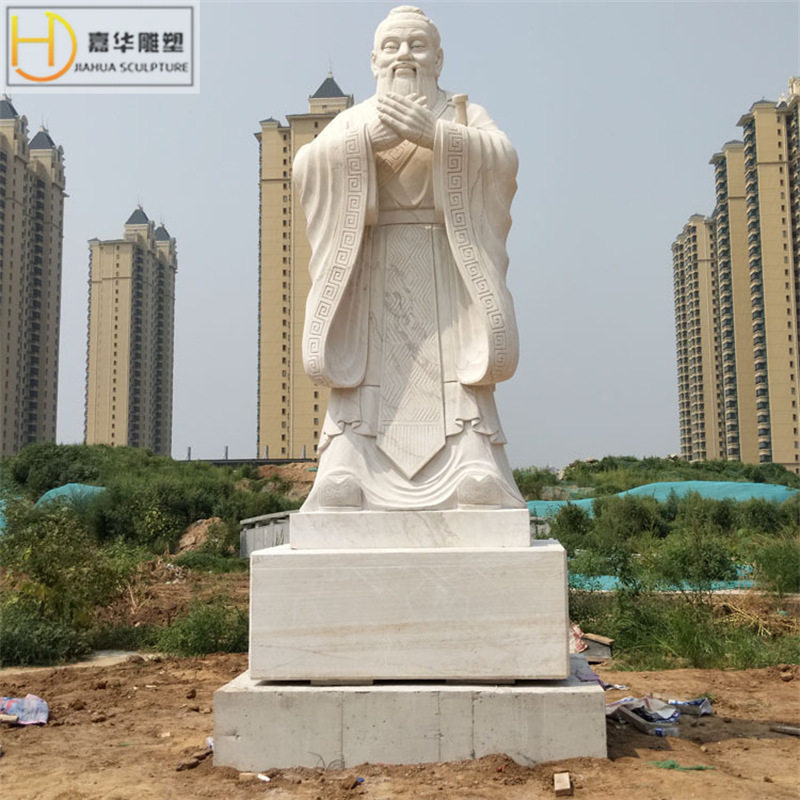 石雕汉白玉孔子历史人物大理石半身像孔子石像名人雕塑摆件可制定