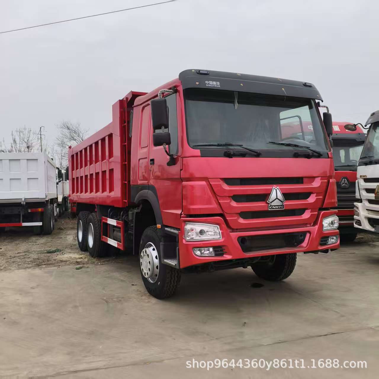 豪沃翻新后八轮工程自卸车跨境销售翻斗车重汽371马力发动机货车