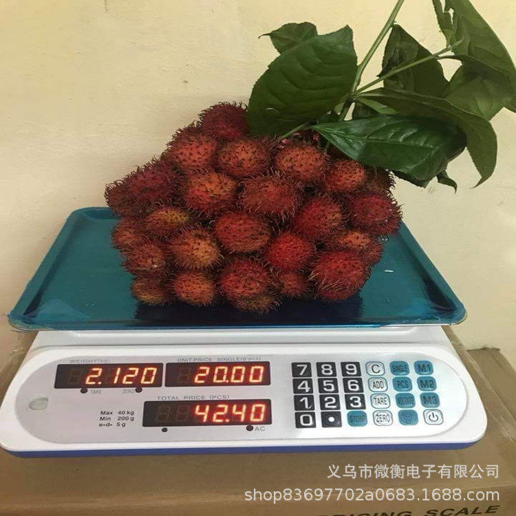 电子秤英文台秤40kg计价台称商用公斤称重水果卖菜