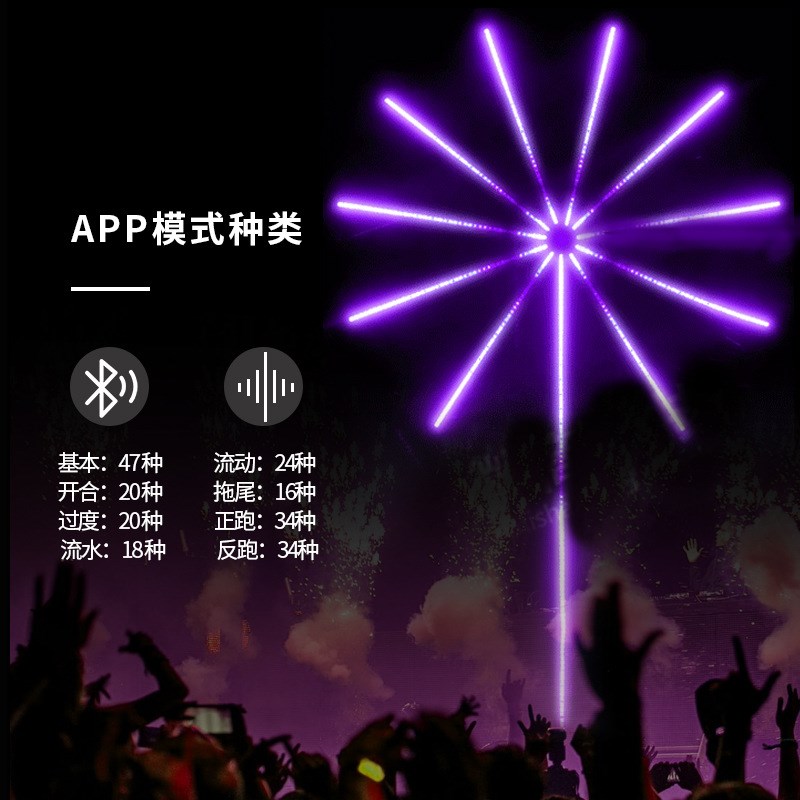 节日灯带烟花婚礼灯氛围圣诞声控节奏光波鼓音频音响X感应流动火