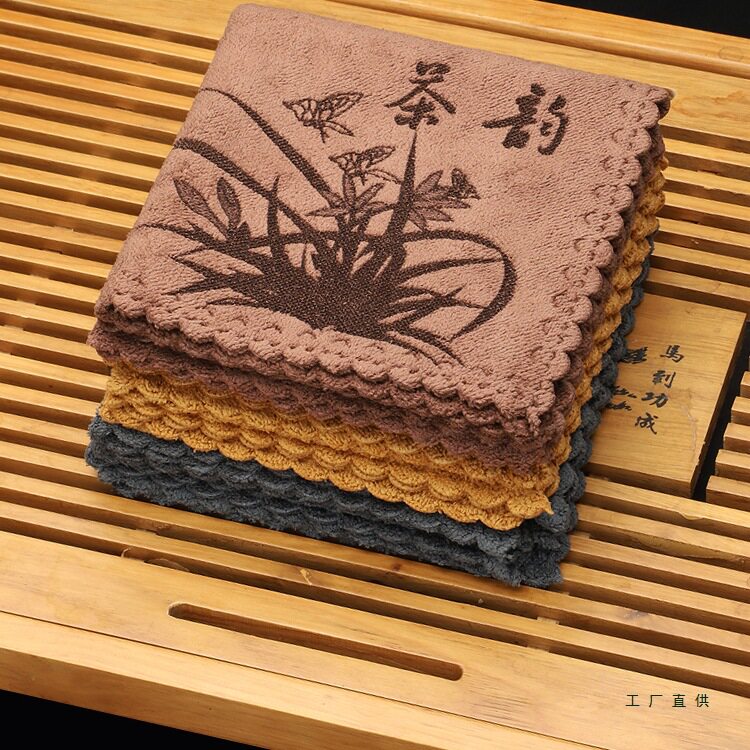 茶布茶巾吸水高档加厚茶台专用毛巾小号茶几茶桌抹布茶垫茶具配件