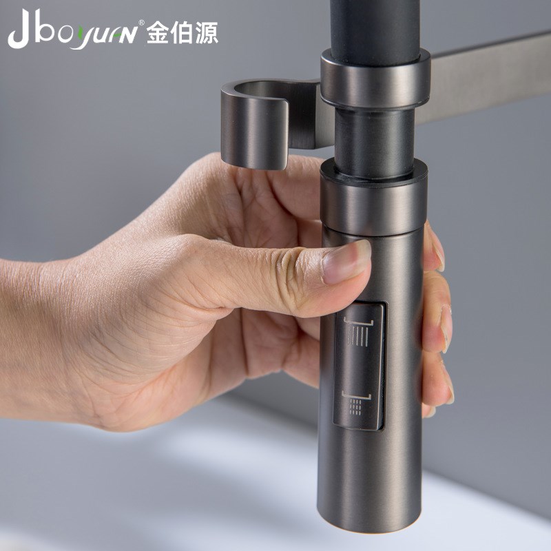 304不锈钢冷热水槽洗碗枪灰色万向伸缩旋转家用防溅厨房龙头
