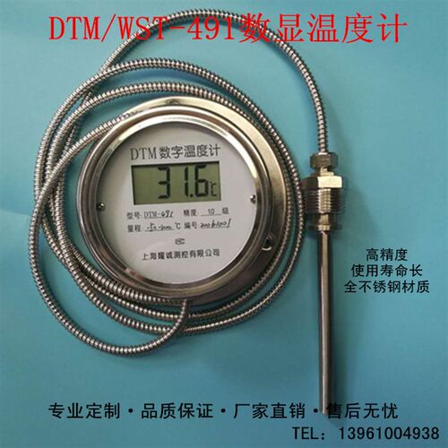 上海耀诚数显温度计带探头WST/DTM-491高精度电子工业防水温度计