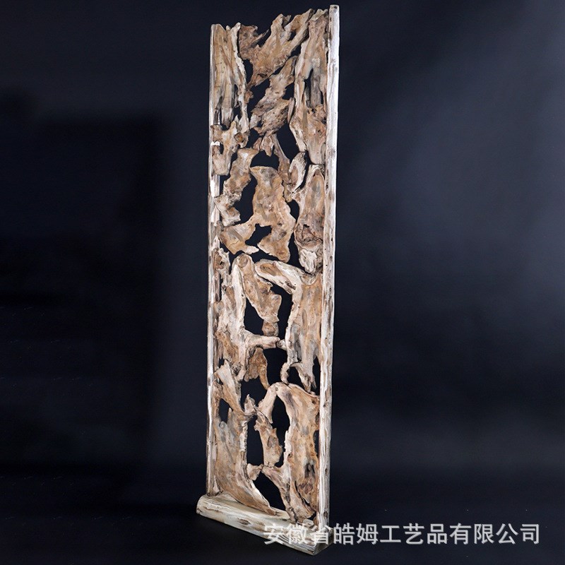 销售手工制作木质工艺屏风摆件多功能木质挂勾W树根装饰摆件