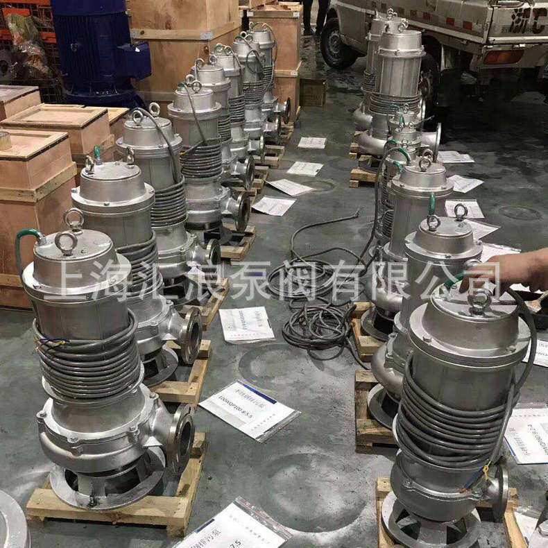 上海汇浪 WQ污水泵 380V不锈钢耐酸碱耐腐蚀抽水机 无堵塞潜水泵