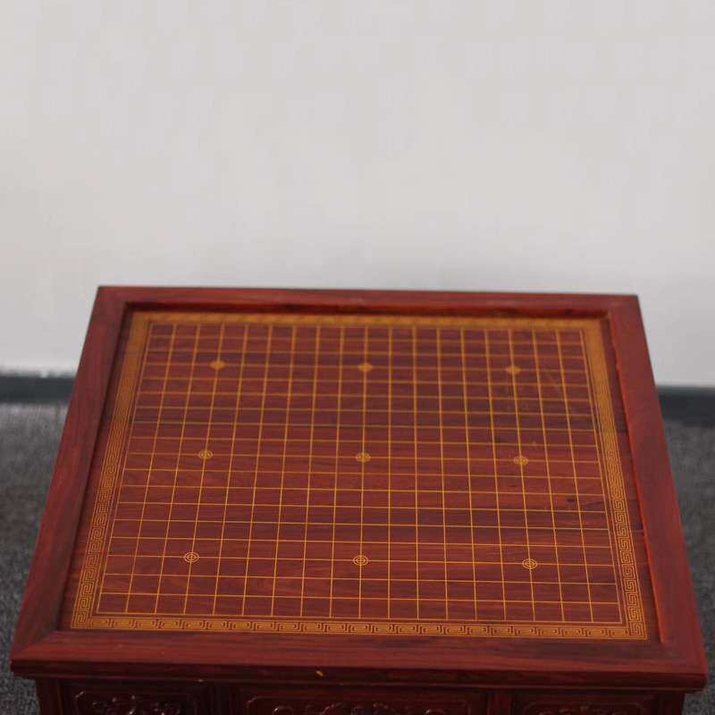 厂家直销 木质虎脚三用棋盘红檀木实木棋桌 象棋桌围棋桌