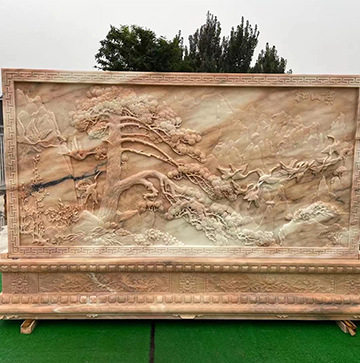 花岗岩浮雕壁画制作公司别墅景区晚霞红石雕壁画公园石头壁画