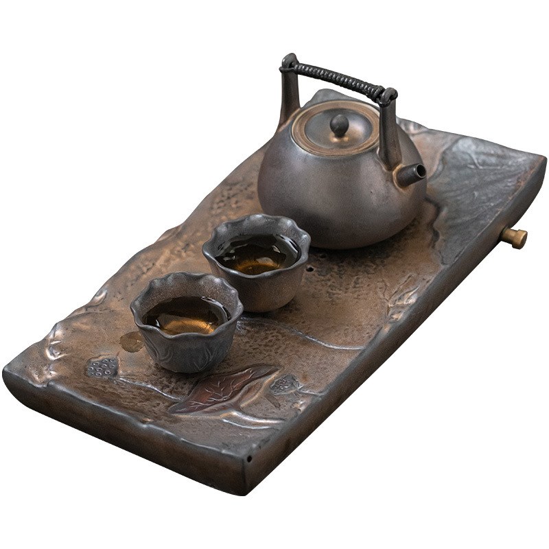 鎏金仿古提梁壶茶具套装家用小套一壶二杯茶O盘整套简约泡茶壶做