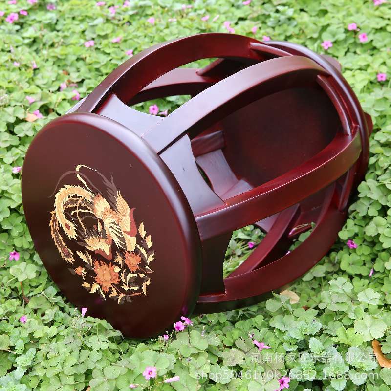 古筝圆凳鼓凳紫檀色花鸟图案中式复古厂家 蝶恋花古筝配件