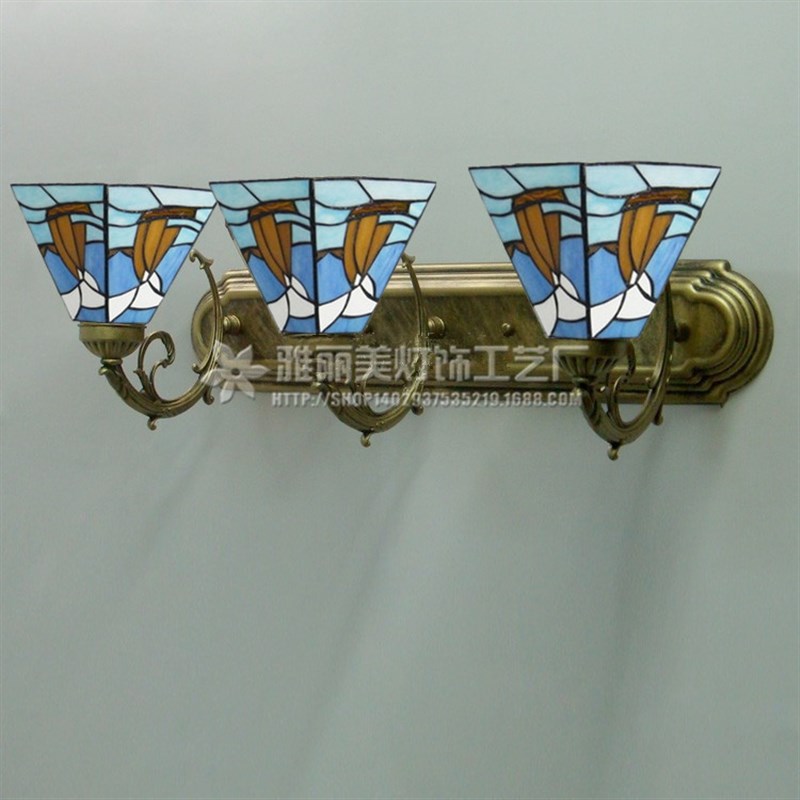 彩色玻璃灯具g简约欧式现代地中海灯饰卧室床头餐厅盥洗室壁灯