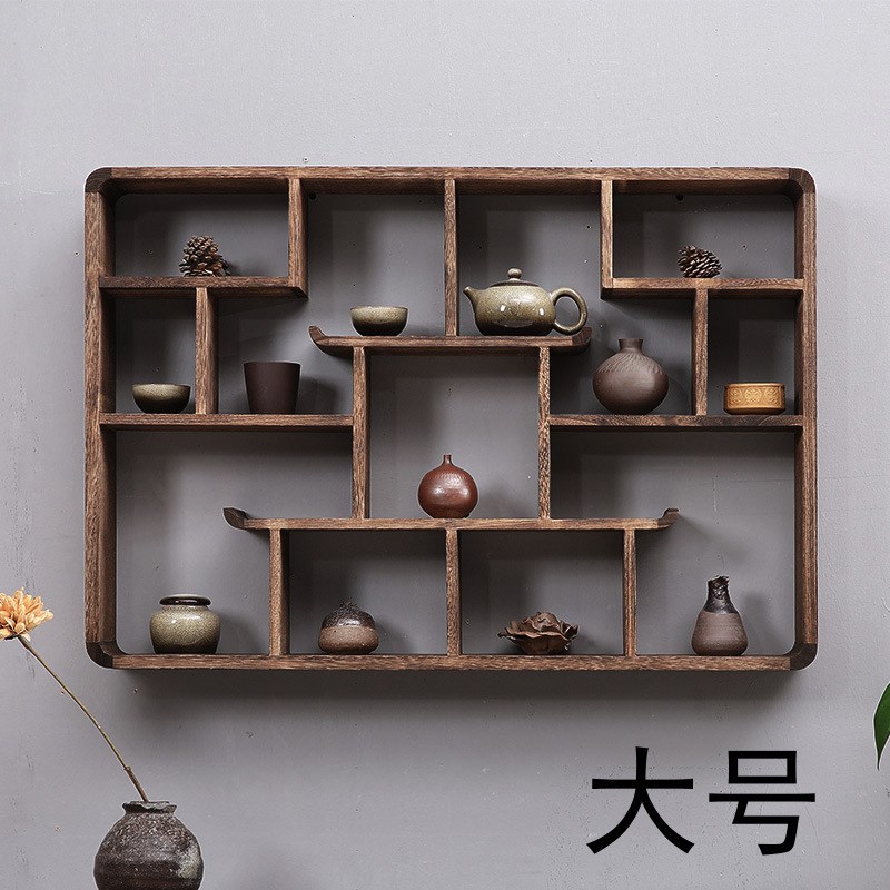墙上置物b架墙壁实木架子隔板博古架壁挂式挂墙装饰创意客