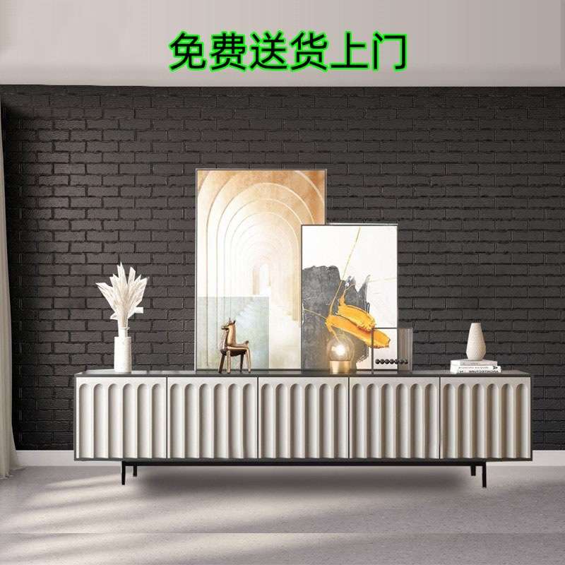 北欧烤漆实木电视柜现代简约客厅视听柜小户型创意地柜整装