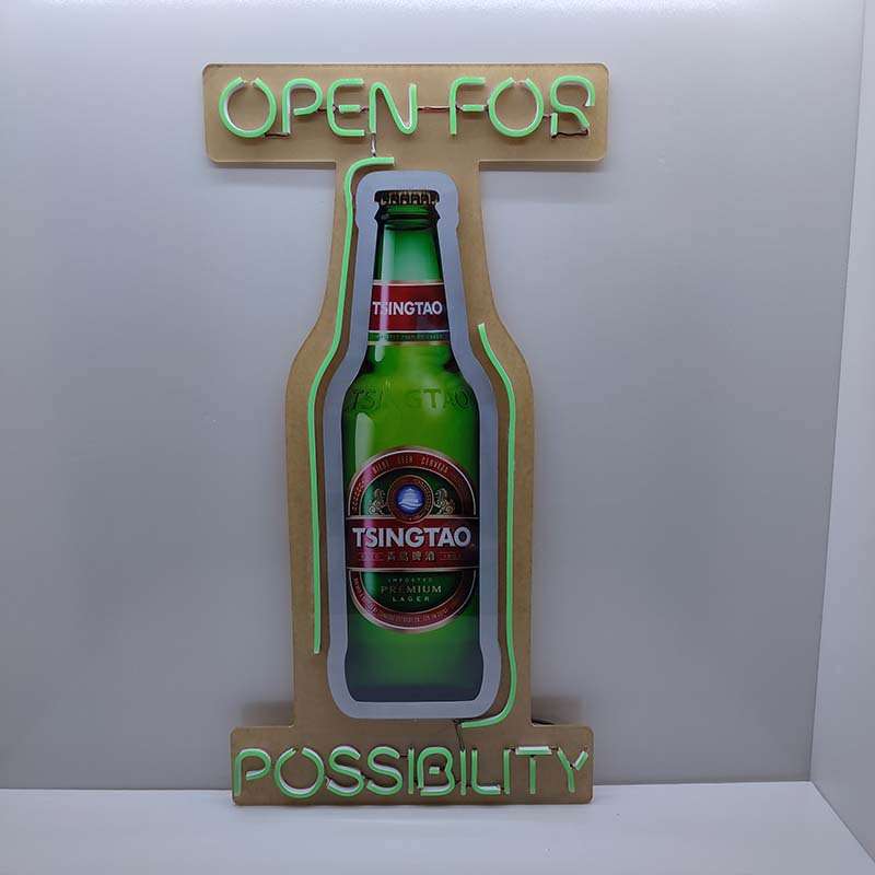 厂家定 制LED霓虹灯酒瓶水晶灯箱 酒吧KTV耐用展示高亮霓虹酒瓶灯