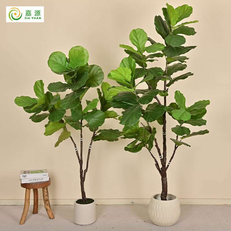 北欧家居装饰琴叶榕树仿真植物室内商场落地盆栽绿植造景琴叶榕
