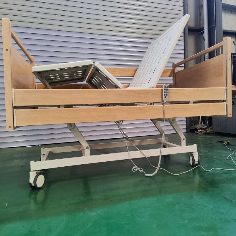 适老化电动两功能护理床多功能养老院床实木提拉升降护栏手动病床